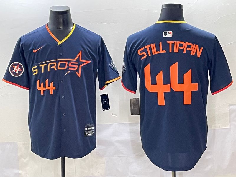 Men 2025 Houston Astros #44 Still Tippin Blue Three generations Joint Name Nike MLB Jersey style 7->houston astros->MLB Jersey